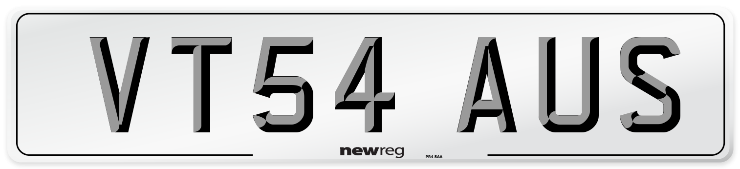 VT54 AUS Number Plate from New Reg